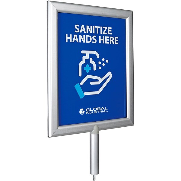 Global Industrial Perfex Frame for Sanitizer Dispenser Stand w/Sanitize Hands Here Graphic 641524 - main